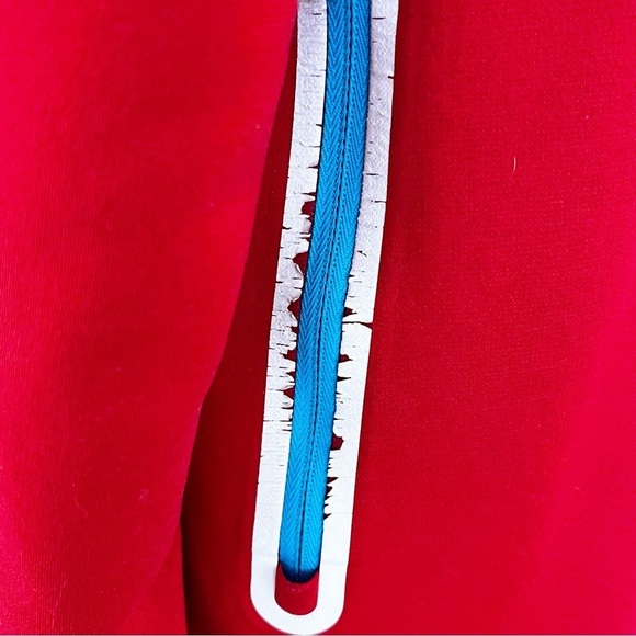 Under Armour Mens Red Hoodie Sz XL Vented Light Blue Pockets Athletic Full Zip - Picture 4 of 8